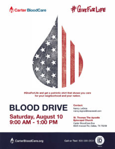 Carter Blood Drive at St Thomas on Aug 10, 2019