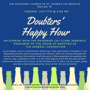 Doubters Happy Hour with Rev Gay Clark Jennings